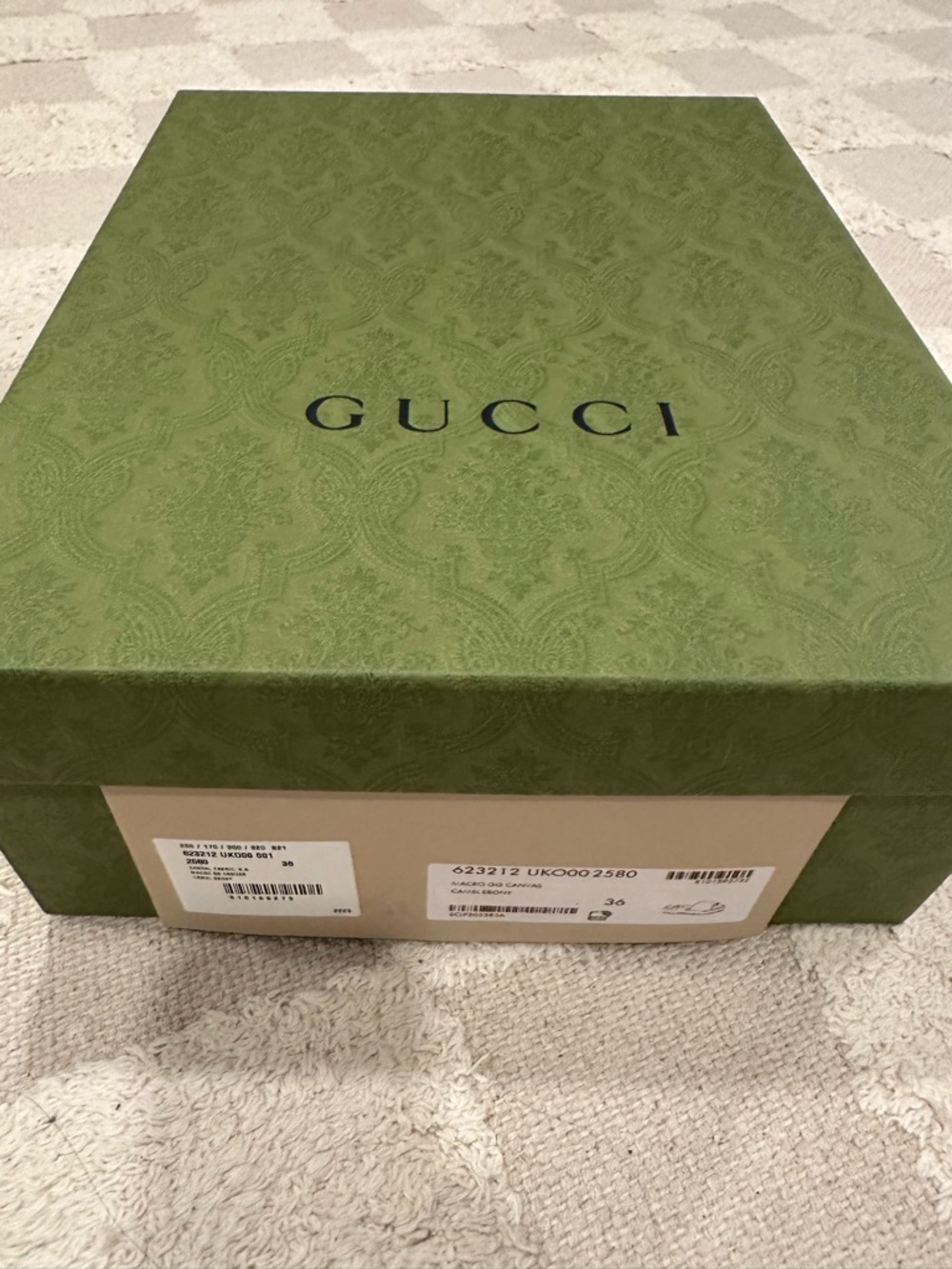 Gucci Camel Ebony GG Canvas Slide Sandals - Picture 6 of 7